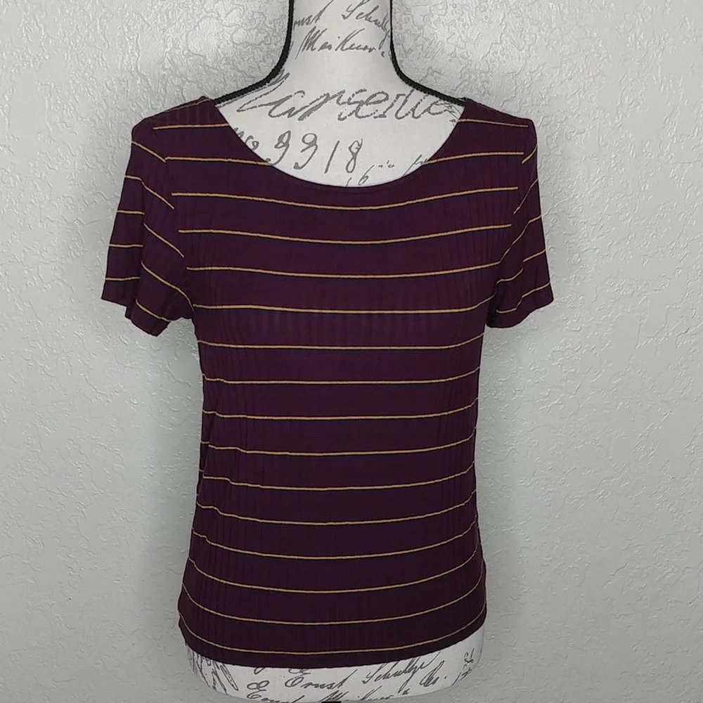 American Eagle Soft & Sexy Ribbed Striped Top Size M
